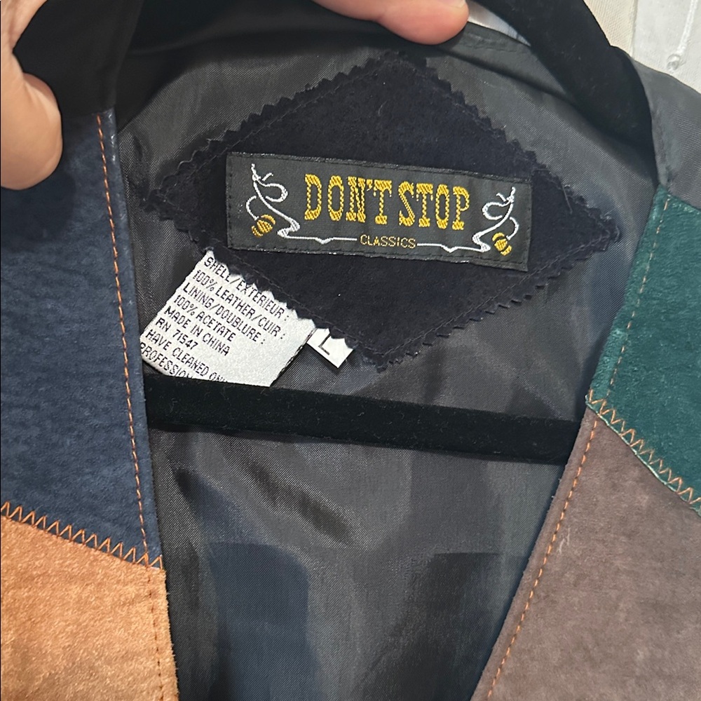 Patchwork Suede Vest With Snap Button Closure - image 6